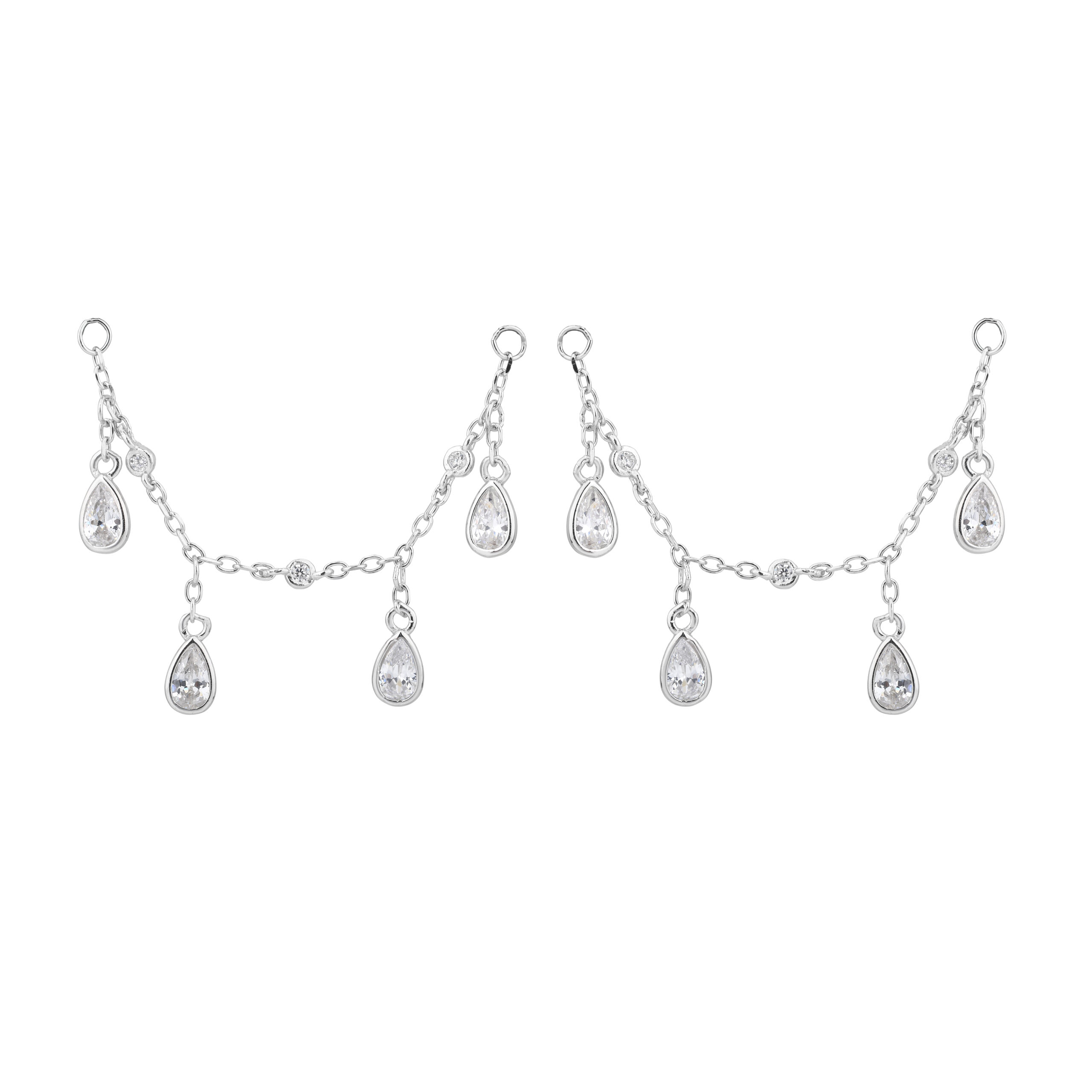 שרשרת עגילים עם תליון טיפה – אלגנטיות מתנדנדת