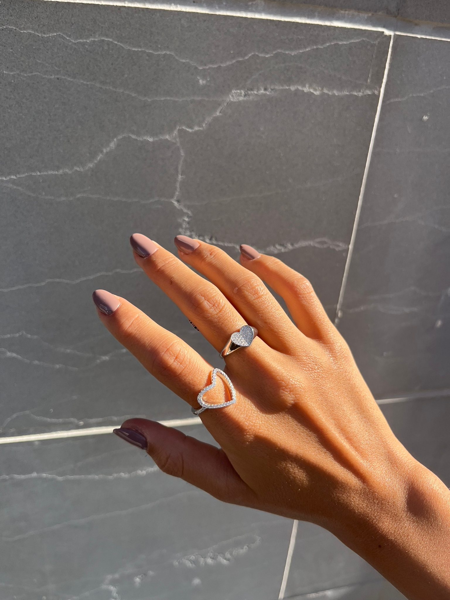 טבעת לב פתוח – כסף אמיתי 925 בשיבוץ זירקונים – תמונה 2